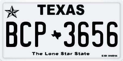 TX license plate BCP3656