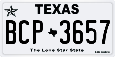 TX license plate BCP3657