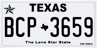TX license plate BCP3659