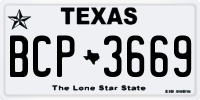 TX license plate BCP3669