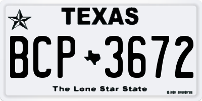TX license plate BCP3672