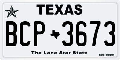 TX license plate BCP3673