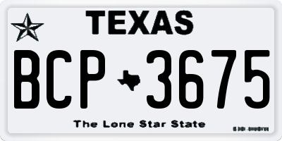TX license plate BCP3675