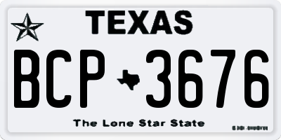 TX license plate BCP3676
