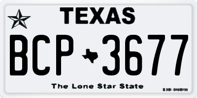 TX license plate BCP3677