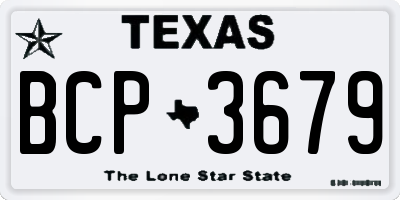 TX license plate BCP3679