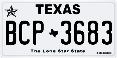 TX license plate BCP3683