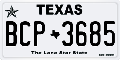 TX license plate BCP3685