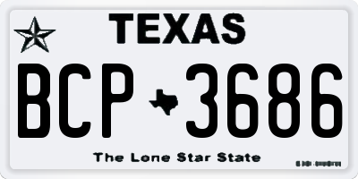 TX license plate BCP3686