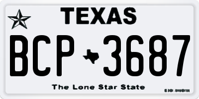 TX license plate BCP3687