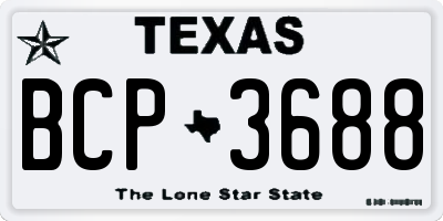 TX license plate BCP3688