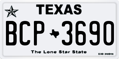 TX license plate BCP3690