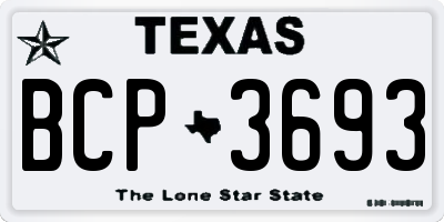 TX license plate BCP3693