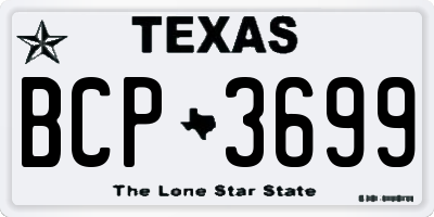 TX license plate BCP3699