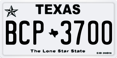 TX license plate BCP3700
