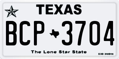 TX license plate BCP3704