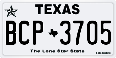 TX license plate BCP3705