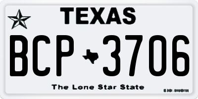 TX license plate BCP3706
