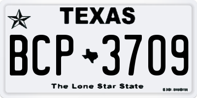 TX license plate BCP3709