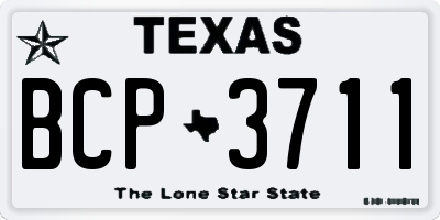 TX license plate BCP3711