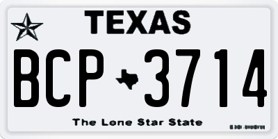 TX license plate BCP3714