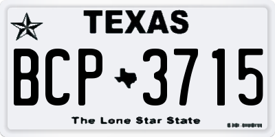 TX license plate BCP3715