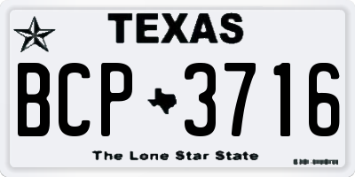 TX license plate BCP3716