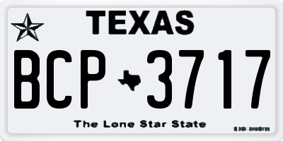 TX license plate BCP3717