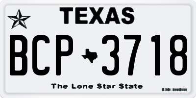 TX license plate BCP3718
