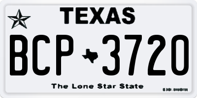 TX license plate BCP3720