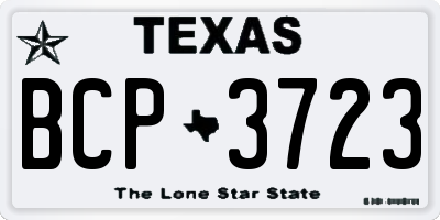 TX license plate BCP3723