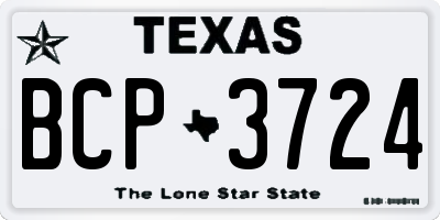 TX license plate BCP3724