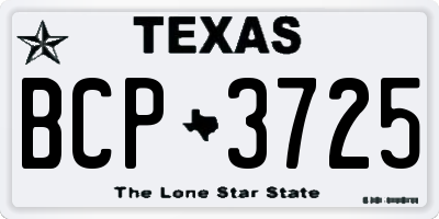 TX license plate BCP3725