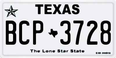 TX license plate BCP3728