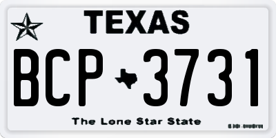 TX license plate BCP3731