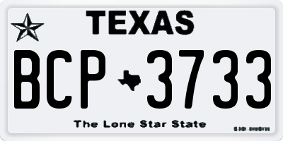 TX license plate BCP3733