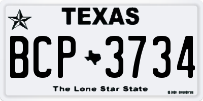 TX license plate BCP3734