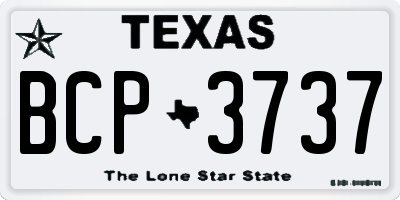 TX license plate BCP3737