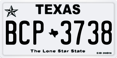 TX license plate BCP3738