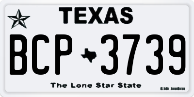 TX license plate BCP3739
