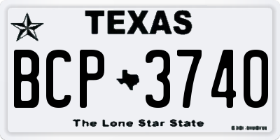 TX license plate BCP3740