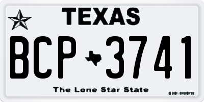 TX license plate BCP3741
