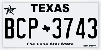 TX license plate BCP3743