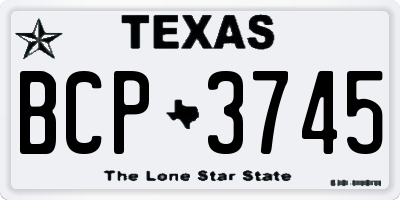 TX license plate BCP3745