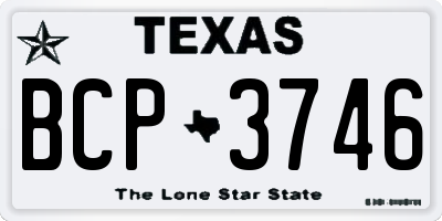 TX license plate BCP3746