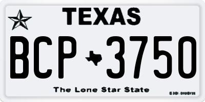 TX license plate BCP3750