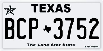 TX license plate BCP3752