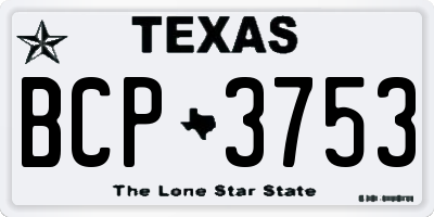 TX license plate BCP3753