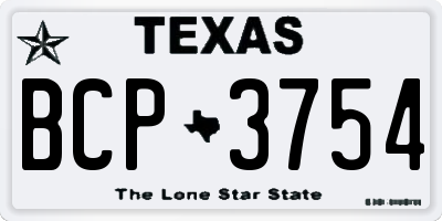 TX license plate BCP3754