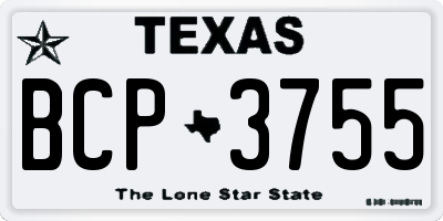 TX license plate BCP3755